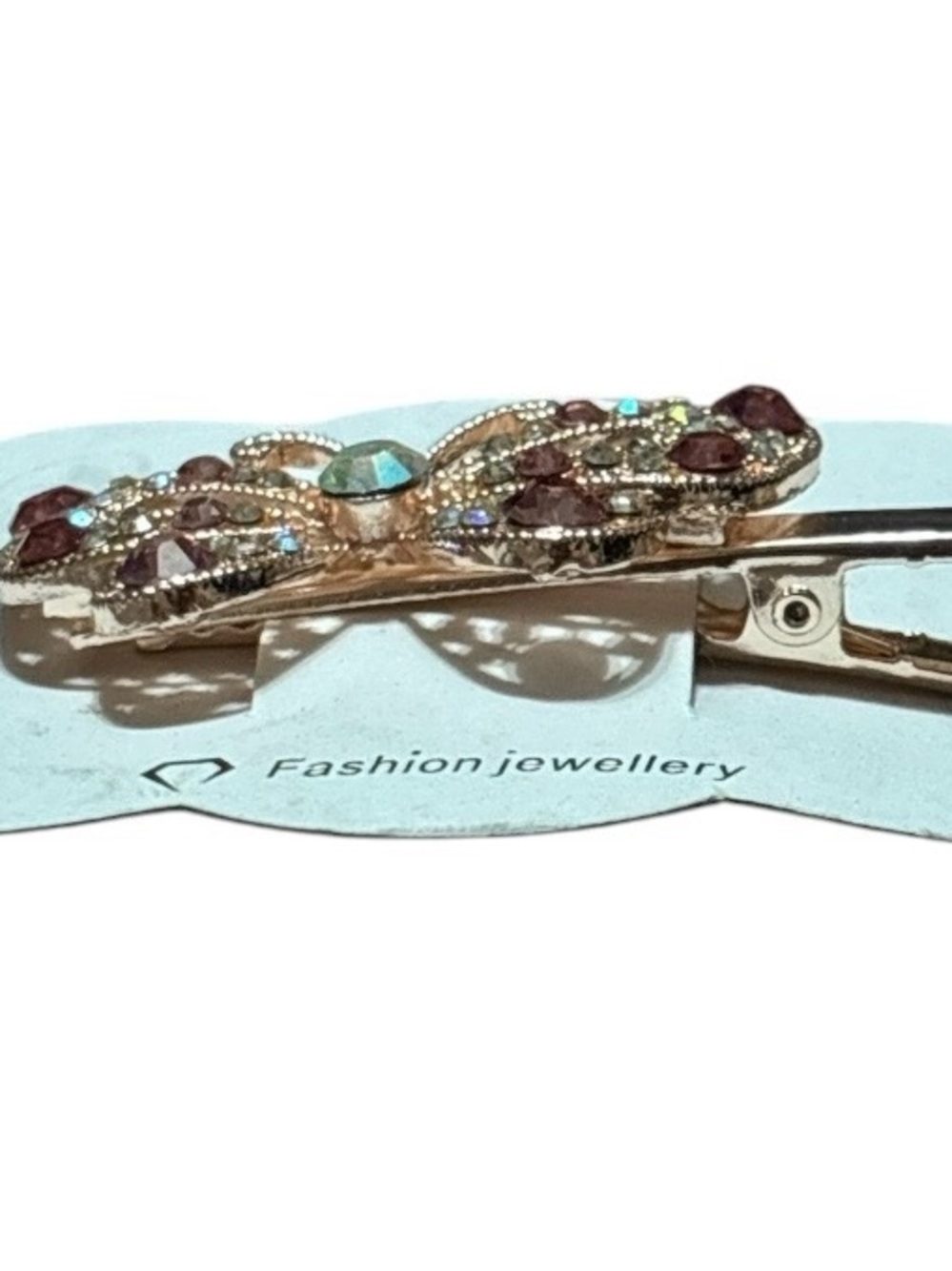 Butterfly Crystal Hair Clip - Pink Multicolor Sparkle - Picture 4 of 4